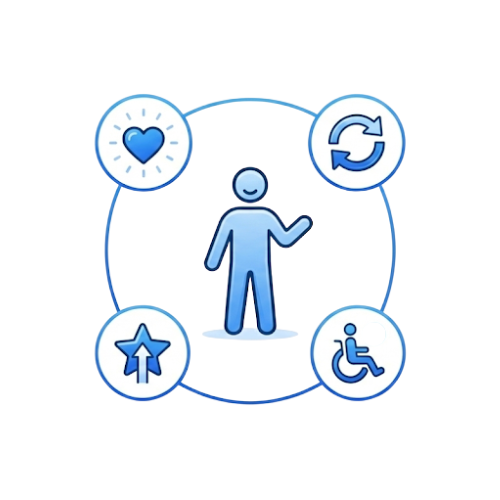 Illustration: Der Mensch im Mittelpunkt